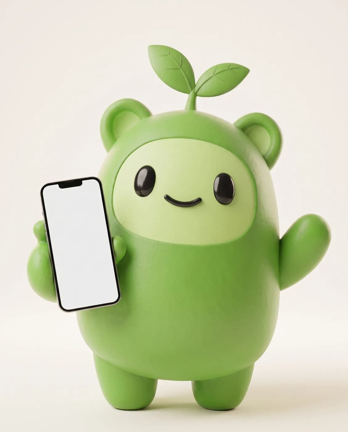 Growfy holding up a phone showing a WhatsApp chat